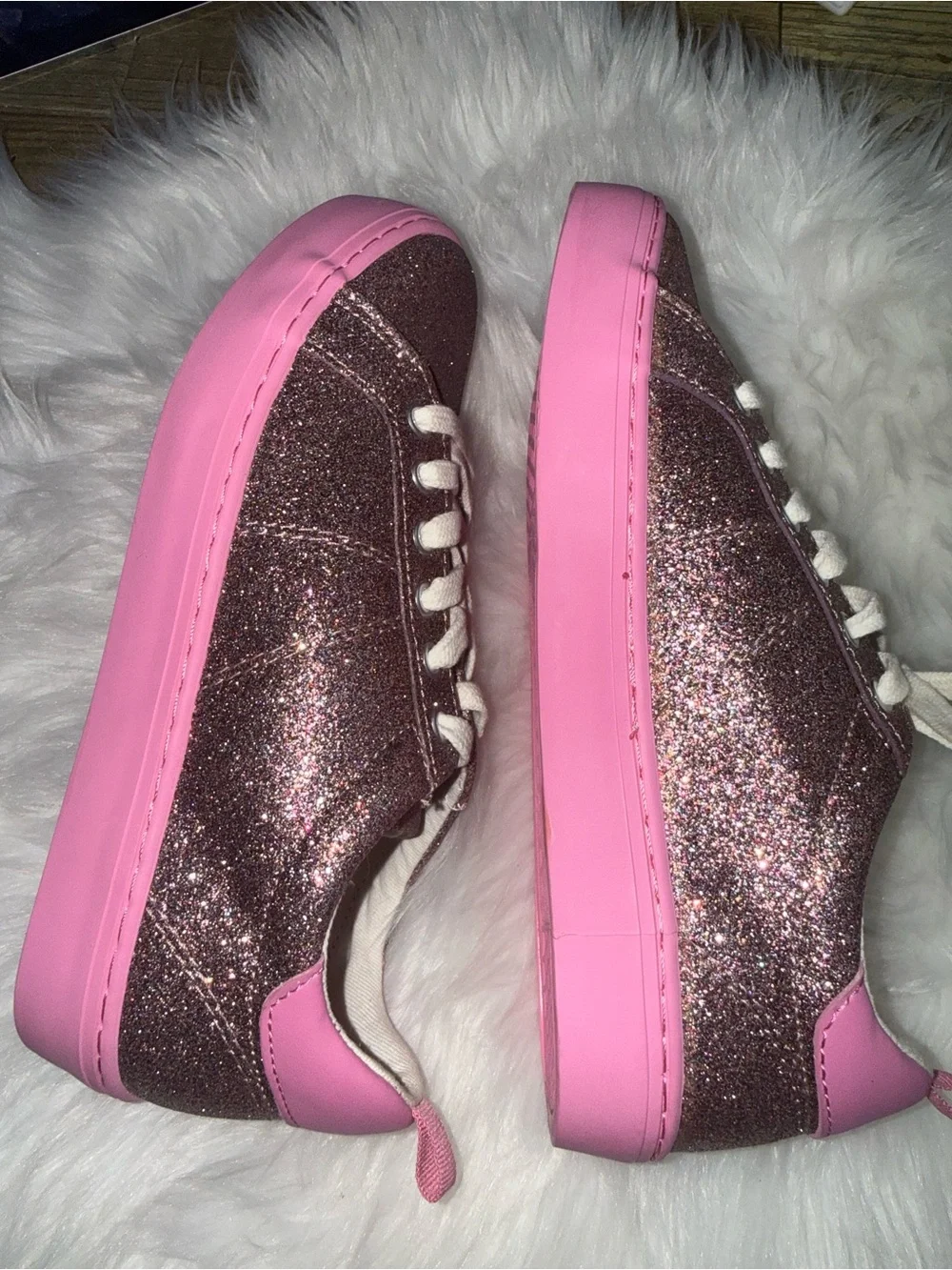 Glitter Pink Casual Sneakers - Big Kids size 3 OldNavy